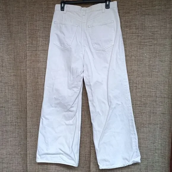 White Wide-Leg Jeans In Natural White Cotton - Picture 4 of 4